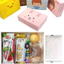 런치박스8P 머핀+생미쉘마들렌+사과주스+비첸지크림+수제쿠키+사탕+껌+물티슈, 8p, 디자인랜덤발송