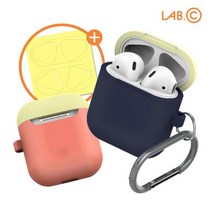 랩씨 에어팟 캡슐 키링 실리콘 케이스 2 in 1 패키지 화이트=LABC-522-WBC