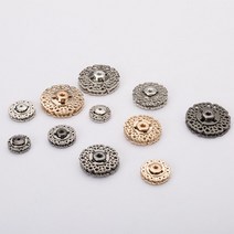 레이스 똑딱이 버튼 2P 암수한쌍 색상/사이즈선택 단추 가디건 부자재 수선 고정 코트 니트 소품 스냅 의류, L_실버30MM