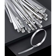 케이블타이 금속 내열 케이블 타이 스텐 스테인 레스 리스 스틸 메탈 쇠 철 철재 철제 SUS 옥외용 재사용 재활용 4.6mm 50p, 50p/팩(폭 4.6mm), 50cm긴