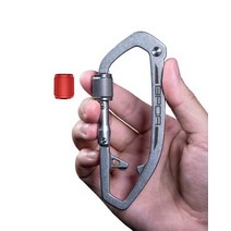 GPCA - 카라비너 키체인 라이트 야외 및 일상용으로 튼튼함 캠핑 하이킹 장비 편리한 멀티툴 백팩 액세서리로 사용 지프 애호가 아빠용 스테인리스 스틸159786, Carabiner-X with Red Ring, Steel/1Pc