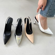 여자 킬힐 스틸레토 슬링백 은색구두 구두