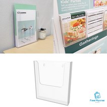 서류거치대 전단지꽂이 부착식 A4 아크릴 케이스