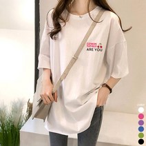 [오늘발송] 스타일아유 여성 귀여운앵두 오버핏 반팔 티셔츠 노마진 정품원단 자체생산[AYG6TS403A]