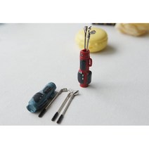 미니어쳐 피규어 인형의집 데코 소품 골프백세트 선물, 레드