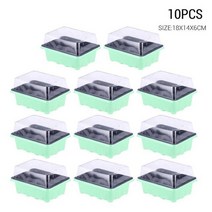 콩나물 키우기 온실 유리 수경재배 만들기 포도 봉지 샤인머스켓 고추 수박 받침대 배 복숭아 왕겨 볏단 끈걸이 과수 지지대 방울토마토18x14x6cm 화분 씨앗 모종 트레이, 10pcs 녹색