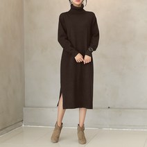 데일리앤 터틀넥 니트 원피스 알레소