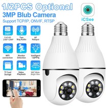 CCTV 3MP 와이파이 IP 감시 전구 카메라 야외 4X 디지털 줌 AI 감지, 02 1Pcs Camera Add 32GB