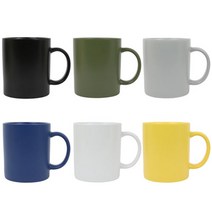 무광 머그컵 360ml (6color) 카페 도자기 머그잔 커피, 블랙