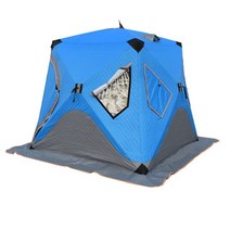 원터치 전실 육각 텐트 큰 공간 얼음 낚시 자동 휴대용 두꺼운 방수 방풍 쉼터 야외 눈, 파란 텐트