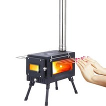 화목난로 펠릿난로 연탄보일러 거꾸로난로 목재펠릿 리버스화목난로 목재팰릿 야외 나무 굽기 스토브 캠핑 스토브 핫 텐트 스토브 접이식 스토브 겨울 캠핑 사냥 및 야외 요리 파이프, 빨간색