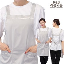 레뷰가운 JAE09 체크앞치마 원피스 요양원 단체 복지센터 화원 꽃집 식당 시장 앞치마, JAE09_회색