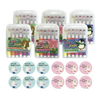 날쌘거북이 12색 스탬프 팡팡 브러쉬 컬러펜 3종 세트, 팽귄 .강아지. 토끼, 4세트