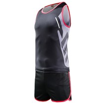 마라톤복 남성 여성 5월 달리기 러닝 마라톤대회 복장 스포츠 러닝 슈트 남자 스프린트 조끼와 반바지 빠른, 01 black_06 4XL