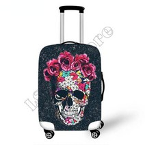 기내용캐리어 멋진 펑크 고딕 해골 여행 가방 커버 18 32 인치용 수하물 트롤리 케이스 방진 보호