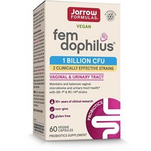 Jarrow Formulas FemDophilus 프로바이오틱스 10억 CFU 임상적으로 효과적인 2가지 균주 질 요로 지원을 식이 보충제 식물성 캡슐 60개 60일 분량, 60 Count (Pack of 12)