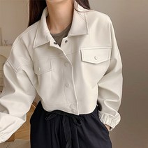 (모노레인) 걸스 레더 크롭자켓 D 2696