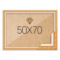 보석십자수 패브릭형 액자 50x70 고급형 매트골드 (아크릴 보호필름-스티커판 포함), 단품