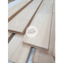 우드창고 고무나무 후로링 탑핑거 집성 15Tx75x1800mm 무코팅 러버우드 바닥목재 셀프인테리어 홈데코 목재
