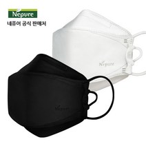 네퓨어 프리미엄 KF94 대형 황사 미세먼지 끈조절 컬러 마스크, 프리미엄 KF94 검정+흰색 30매씩