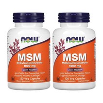 나우 푸드 MSM Methylsulfonylmethane 엠에스엠 메틸 설 포닐 메탄 식이유황 1000mg 베지캡슐 120개입 [2통]