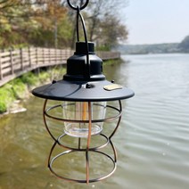 베어본즈 빈티지 레트로 감성 캠핑 텐트 차박 충전식 LED 이너등 랜턴, 블랙