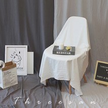 감성패브릭 빈티지한 느낌의 촬영배경천 스튜디오배경 셀프촬영 돌상 100일 범보의자 덮개, 화이트