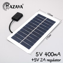 태양 전지 패널 2W 5V 400mA 배터리 USB 보조 배터리 충전기 휴대 전화 방수 태양 전지 패널 충전 보조 배, 한개옵션0, 한개옵션0