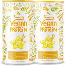 비건 프로틴 - VANILLA - 완두콩 대두 아마씨 아마란스 해바라기 호박씨로 만든 식물성 단백질 파우더 - 1.2kg, 600g (1팩), 바닐라