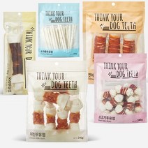 더주스 띵크유어독 Think Your Dog Teeth 치킨 연어 오리 소고기 소가죽 딩고 우유껌 강아지껌 개껌 모음, 1개입