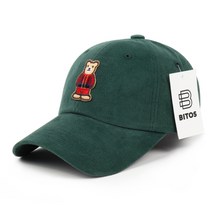 비토스 국내제작 귀여운 곰돌이패치 골덴 볼캡 커플 모자 겨울 모자 추천