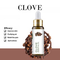 퓨어 천연 라벤더 에센셜 오일 디퓨저 10ml 유칼립투스 레몬 자스민 민트 제라늄 로즈 티 트리 아로마, [01] 10ml, [19] Clove Oil