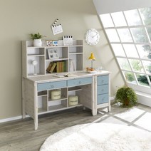 유일가구 유플러스1120책상+1100책꽂이+3단서랍 컴퓨터책상 일반책상, 워시블루