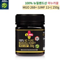 뉴질랜드 100% 퓨어 마누카꿀 MGO 268+ (UMF 11+) 250g 마누카 꿀 부모님 환자 입원 선물, 250g x 6통