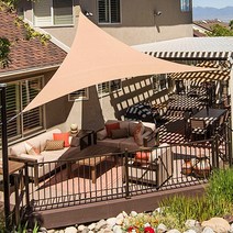 패브릭 썬쉐이드 삼각 차광막 옥상 정원 펜션 수영장 천막 그늘막 가림막, 패브릭썬쉐이드 삼각3.6M 브라운