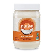 Nutiva 오가닉 스팀 정제 코코넛 오일 15 비건 조리용 스킨 & 헤어 보습용 뉴티바, 54 온스 (1팩)
