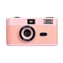 일회용 필름카메라 빈티지 레트로 35mm 재사용 필름 카메라 플래시 포인트 촬영 일회용, Pink_CN | Cam(8exp color film)