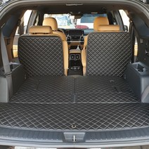 아이빌 더 뉴 팰리세이드 신형퀼팅 4D 자동차 트렁크매트   2열등받이 풀세트, 블랙 골드스티치, 7인승 자동폴딩