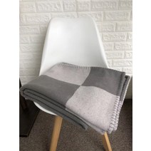 블랭킷뜨기 니들코티지 손뜨개 목도리 뜨개질 격자 무늬 h 담요 브랜드 캐시미어 럭셔리, 회색