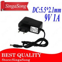 해외직구 아답터 9V 1A dc power adapter eu플러그 5.5mm*2.1mm 프리볼트 100-240v