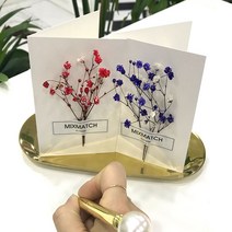 믹스매치플라워 안개꽃 카드 미니 플라워카드 메세지 엽서 손편지 감사 생일 생신 프리저브드플라워 납골당, 안개컬러카드-블루