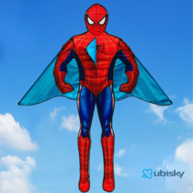 유비스키 연날리기 3D콩푸팬더, 300 미터 블루 휠, 1.6 미터 3D 스파이더 맨