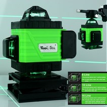 스마트줄자 레이저 레벨기 수평자 tuzk 3d 4d 12 16 라인 360° 수평 수직, 16라인 표준