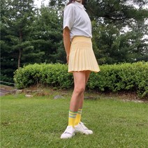 앞 주름 포켓 주머니 플리츠 스커트