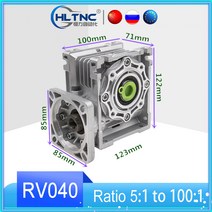 NMRV040 86mm 웜 기어 감속기 5:1 100:1 입력 14mm 샤프트 NEMA 24 34 스테퍼 모터 CNC, 01 Ratio5_03 for nema34