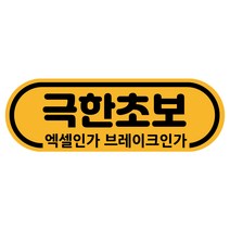 차량용자석 초보운전스티커 도로주행 운전연수 라운드, 05.라운드 극한초보(노랑자석), 1개