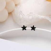 일호장신구 블랙 별 미니 심플 귀걸이 [은침] 개별카드택포장 여분귀걸이클러치증정 보관파우치증정