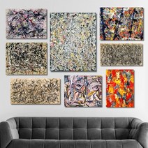 유홍아트 잭슨폴록 명화 인테리어액자 No112 캔버스 40호(100x73cm) (5613716), 6번/캔버스액자(옆면흰색)