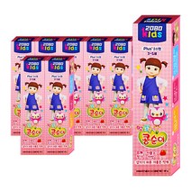 2080 키즈 2스텝 3~5세 콩순이 어린이 치약 딸기향, 80g, 8개