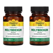 컨트리라이프 Molybdenum 킬레이트 150Mcg Country Life Chela Ci Ep 100정 2개